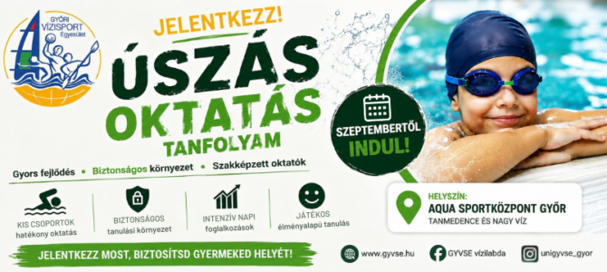 Úszásoktatás indul 2026 szeptemberében Győrben